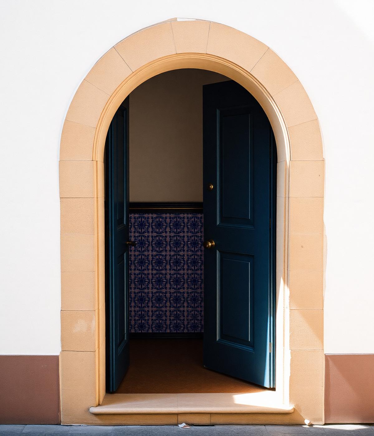 A Portuguese doorway with azulejo tile